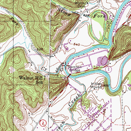 Topographic Map of Allcorn Creek, KY