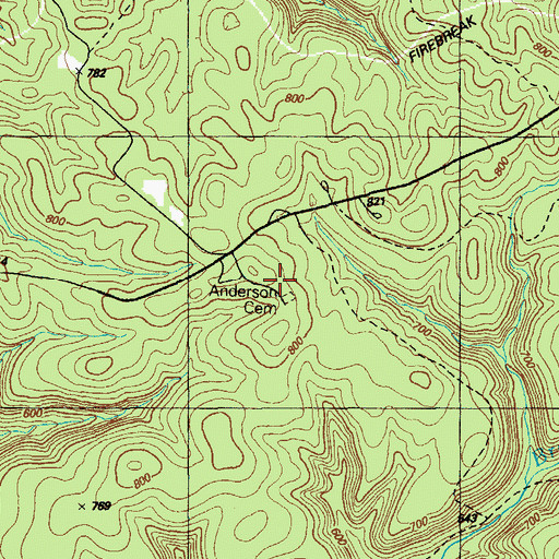 Topographic Map of Anderson Cemetery, KY