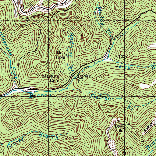 Topographic Map of Andrews Branch, KY