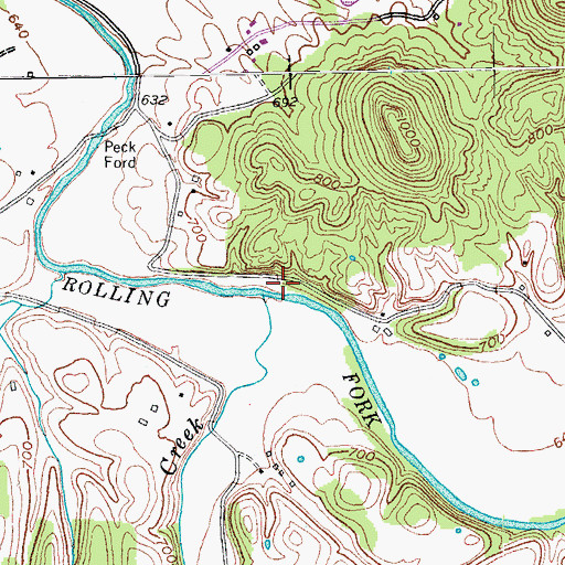 Topographic Map of Arbuckle Creek, KY