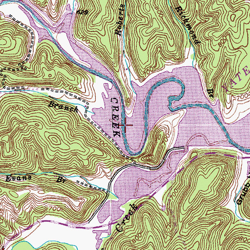 Topographic Map of Arrington Branch, KY