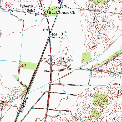 Topographic Map of Atherton Cemetery, KY