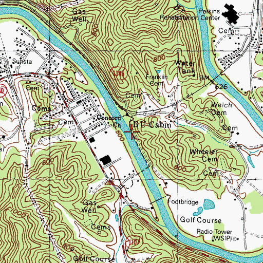 Topographic Map of B U Cabin, KY