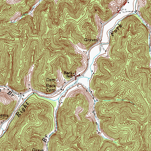 Topographic Map of Back School, KY
