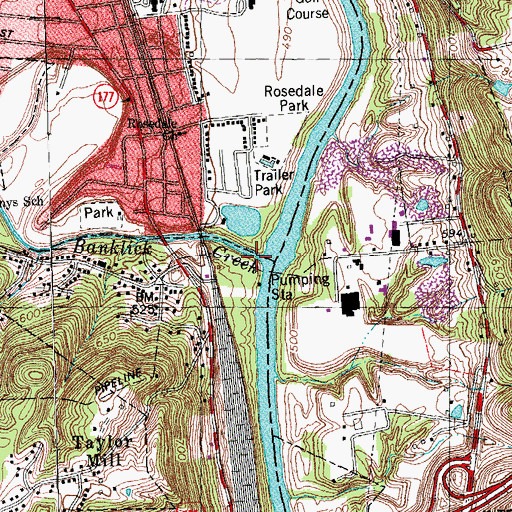 Topographic Map of Banklick Creek, KY