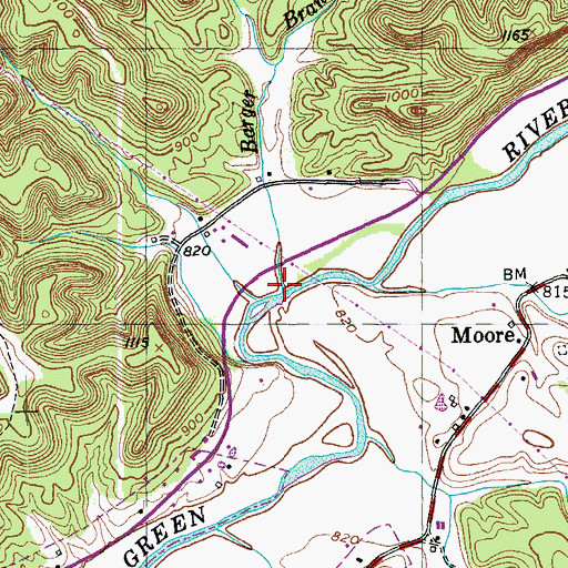 Topographic Map of Barger Branch, KY