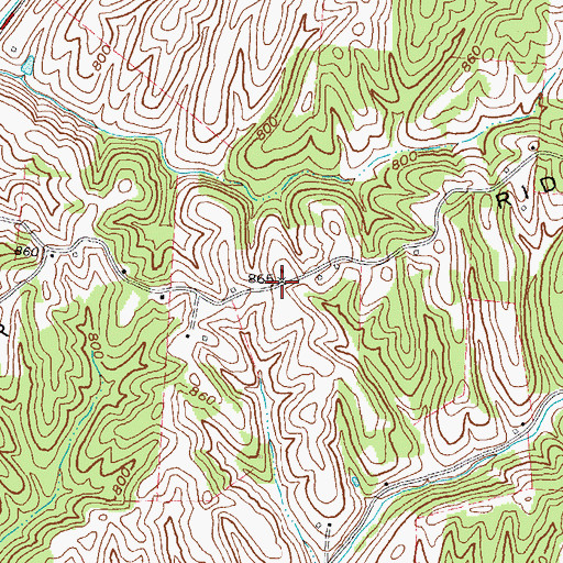 Topographic Map of Baxter Ridge, KY