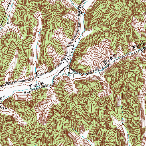 Topographic Map of Bean Fork, KY