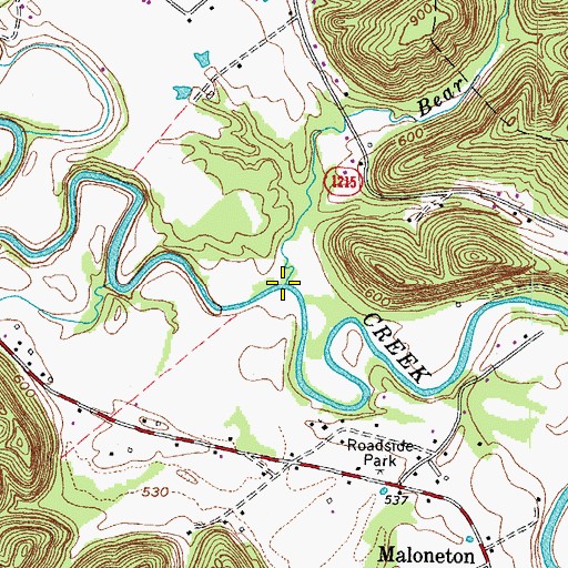 Topographic Map of Bear Branch, KY