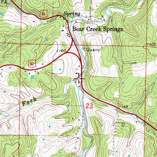 Topographic Map of Dry Fork, AR