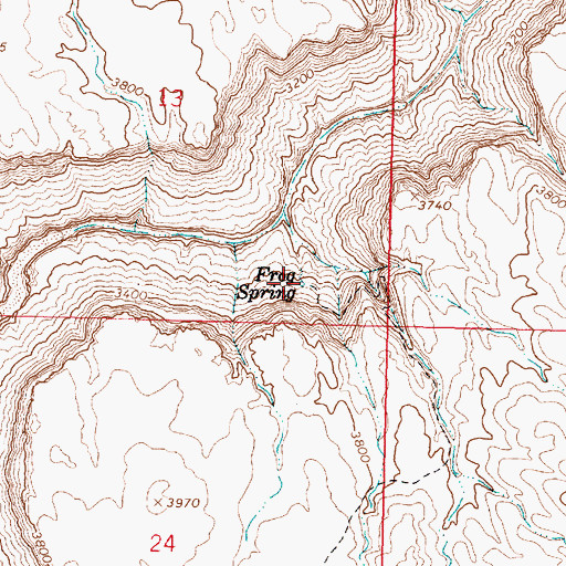 Topographic Map of Frog Spring, AZ