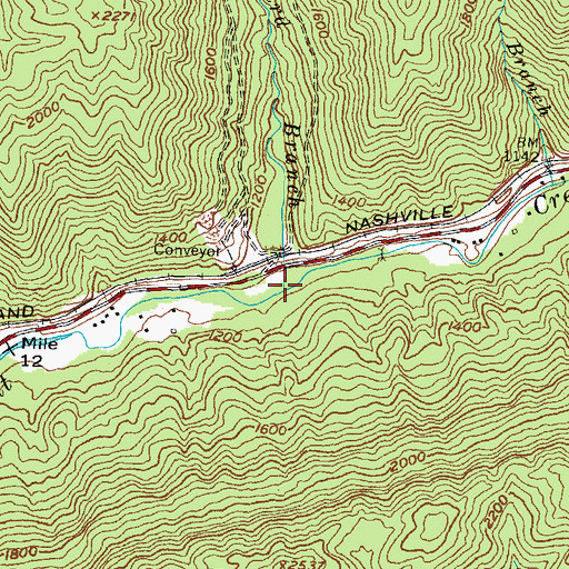 Topographic Map of Ben Howard Branch, KY
