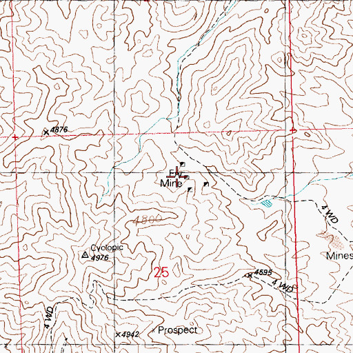 Topographic Map of Fry Mine, AZ