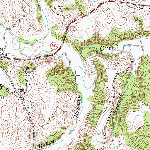 Topographic Map of Betsy Branch, KY