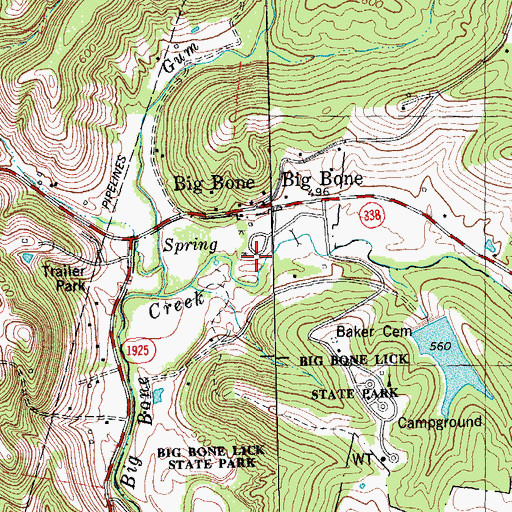 Topographic Map of Big Bone Lick State Park, KY