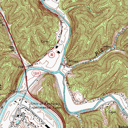 Topographic Map of Big Branch, KY