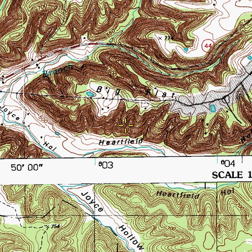 Topographic Map of Big Flat, KY