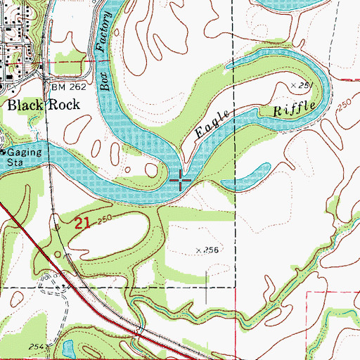 Topographic Map of Eagle Riffle, AR