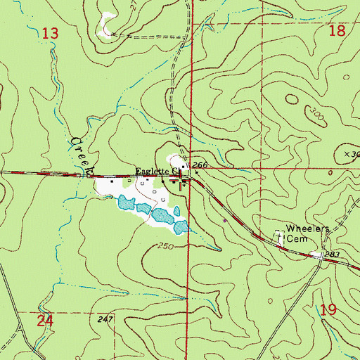 Topographic Map of Eaglette Church, AR