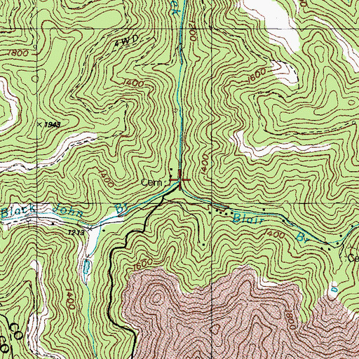Topographic Map of Black John Branch, KY