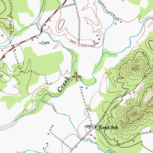 Topographic Map of Black Lick Creek, KY