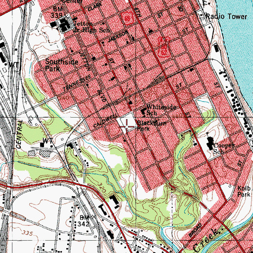 Topographic Map of Blackburn Park, KY