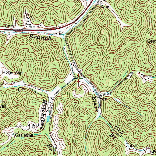 Topographic Map of Blair Branch, KY