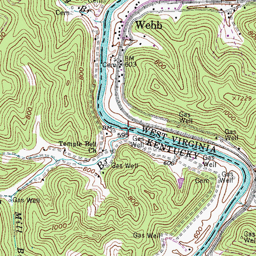 Topographic Map of Blankenship Branch, KY