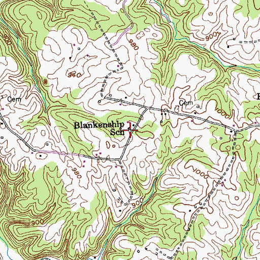 Topographic Map of Blankenship School, KY