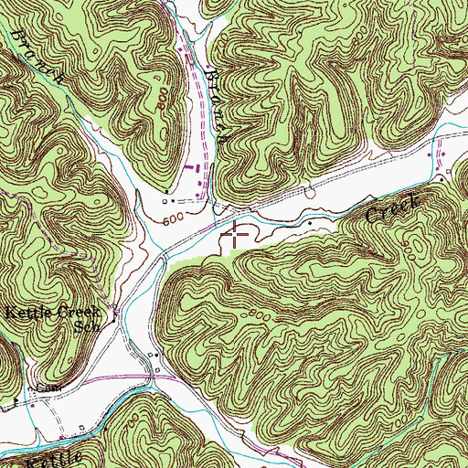 Topographic Map of Blythe Branch, KY
