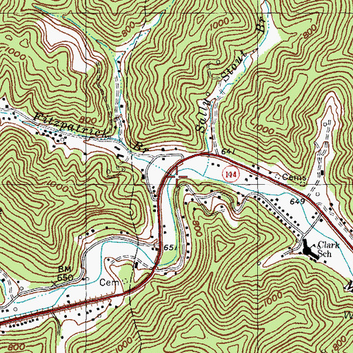 Topographic Map of Bob Fitzpatrick Branch, KY