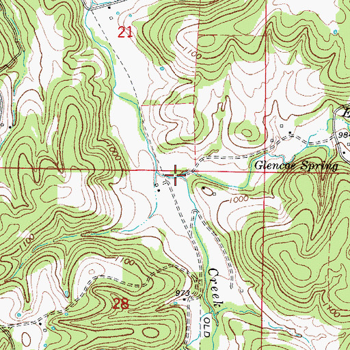 Topographic Map of East Fork Clear Creek, AR