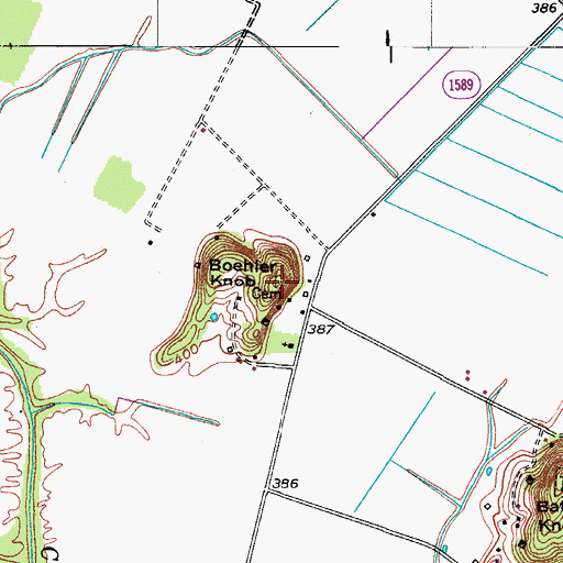 Topographic Map of Boehler Knob, KY