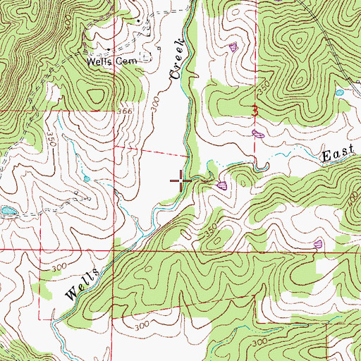 Topographic Map of East Wells Creek, AR