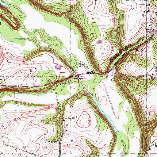 Topographic Map of Briary Creek, KY