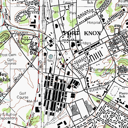 Topographic Map of Briscoe School, KY