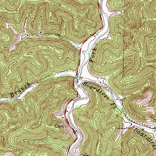 Topographic Map of Boardtree Fork, KY