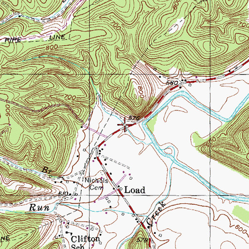 Topographic Map of Brushy Branch, KY