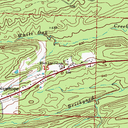 Topographic Map of Eden Landmark Church, AR