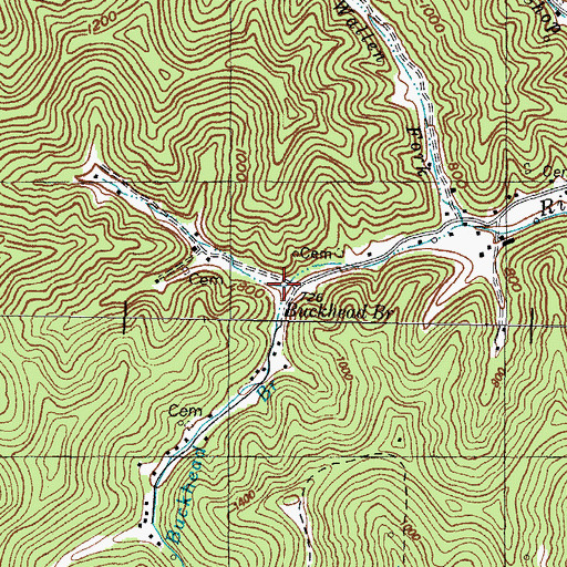 Topographic Map of Buckhead Branch, KY