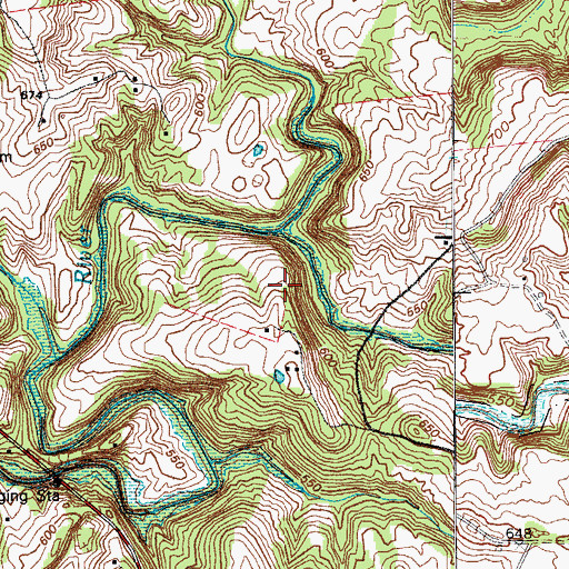 Topographic Map of Buffalo Creek, KY