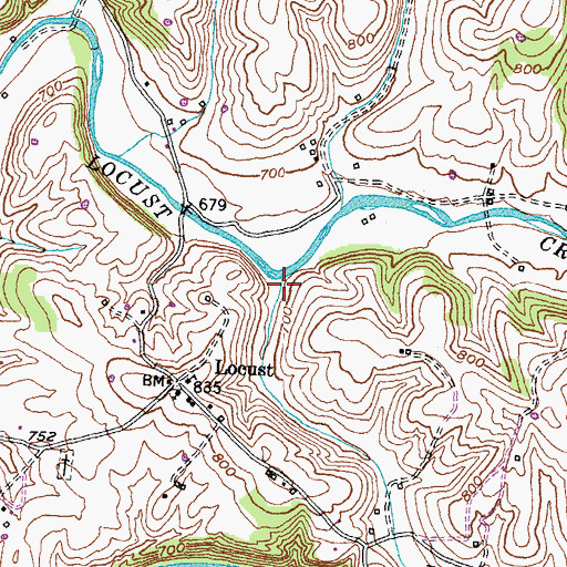Topographic Map of Buttermilk Branch, KY