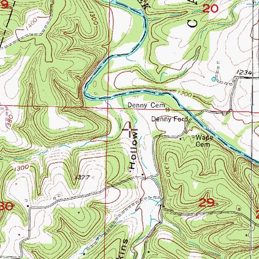 Topographic Map of Elkins Hollow, AR
