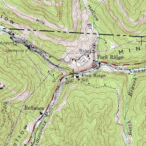 Topographic Map of Cabin Hollow, TN