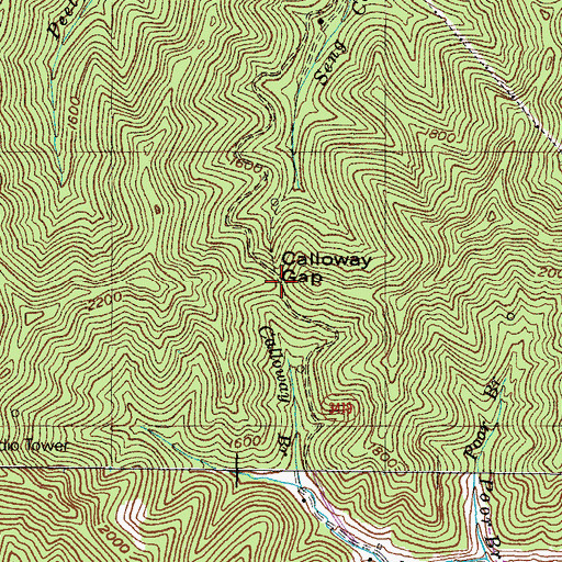 Topographic Map of Calloway Gap, KY