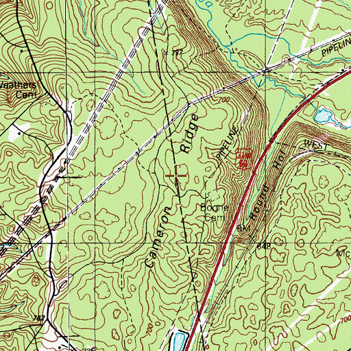 Topographic Map of Cameron Ridge, KY