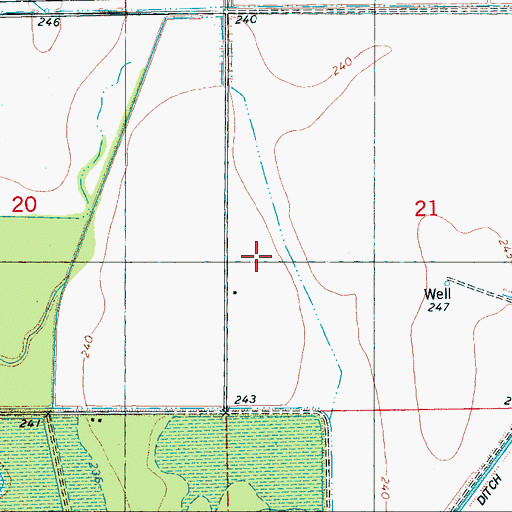 Topographic Map of Elm Ditch, AR