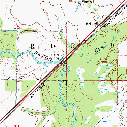 Topographic Map of Elm Slough, AR