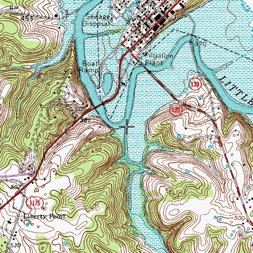 Topographic Map of Caney Creek, KY