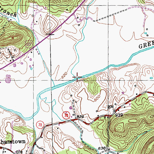 Topographic Map of Carpenter Creek, KY